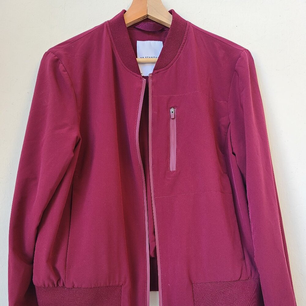 Banana Republic Standard Flyweight Bomber Jacket - Burgundy